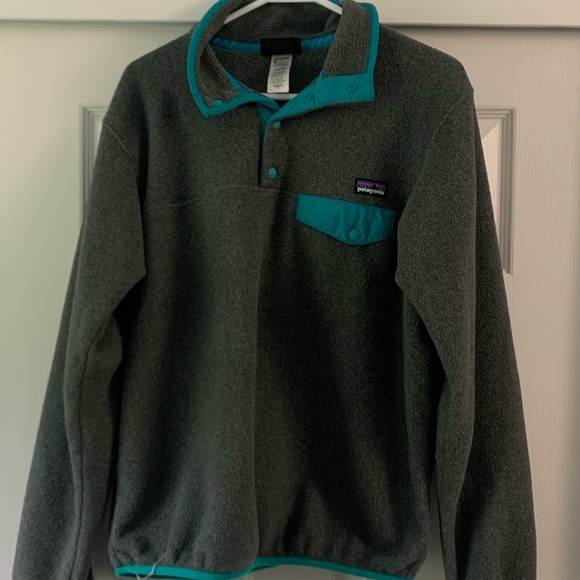 Patagonia Synchilla size M grey and aqua - Picture 1 of 3